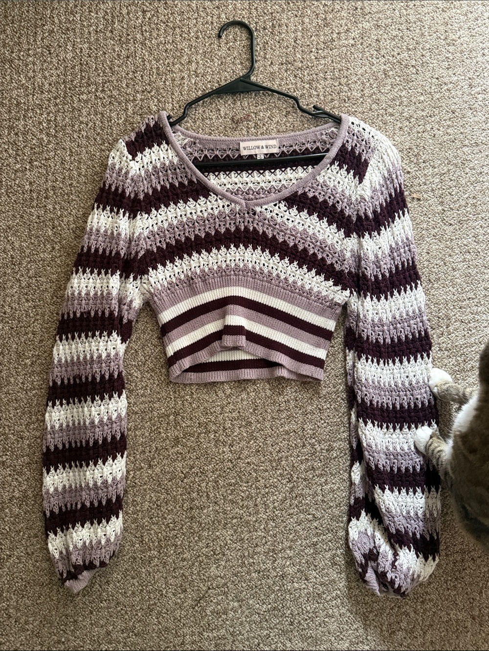 knitted cropped long sleeve